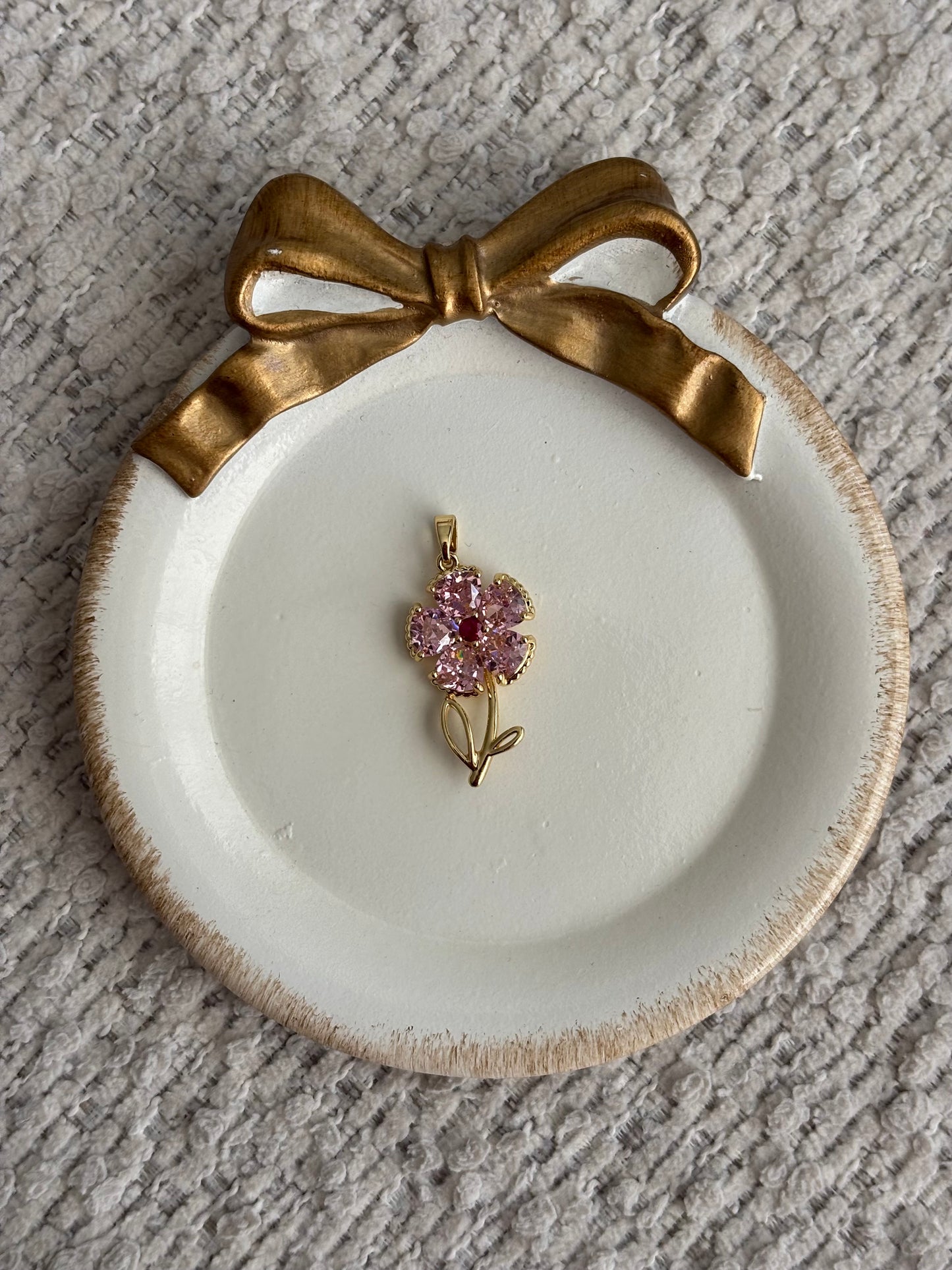 pink glam flower charm
