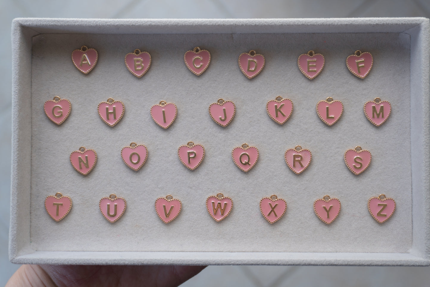 letter pink charm