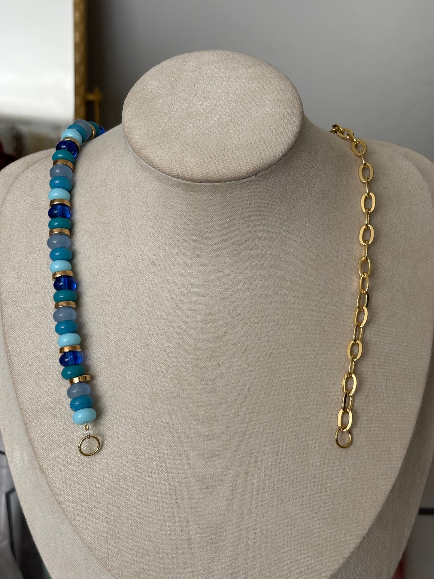 ocean blues beaded chain