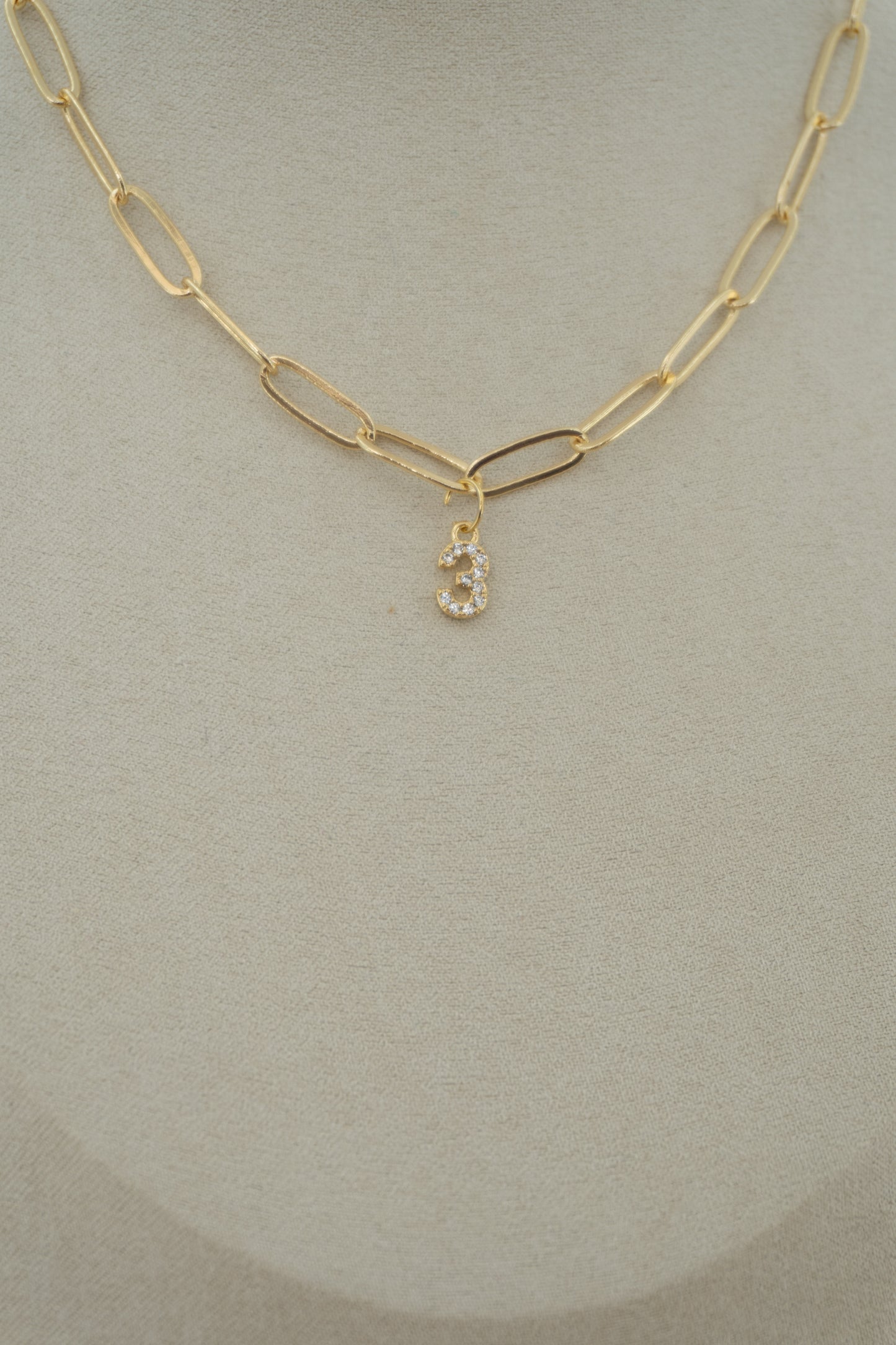 number (gold + silver) charm