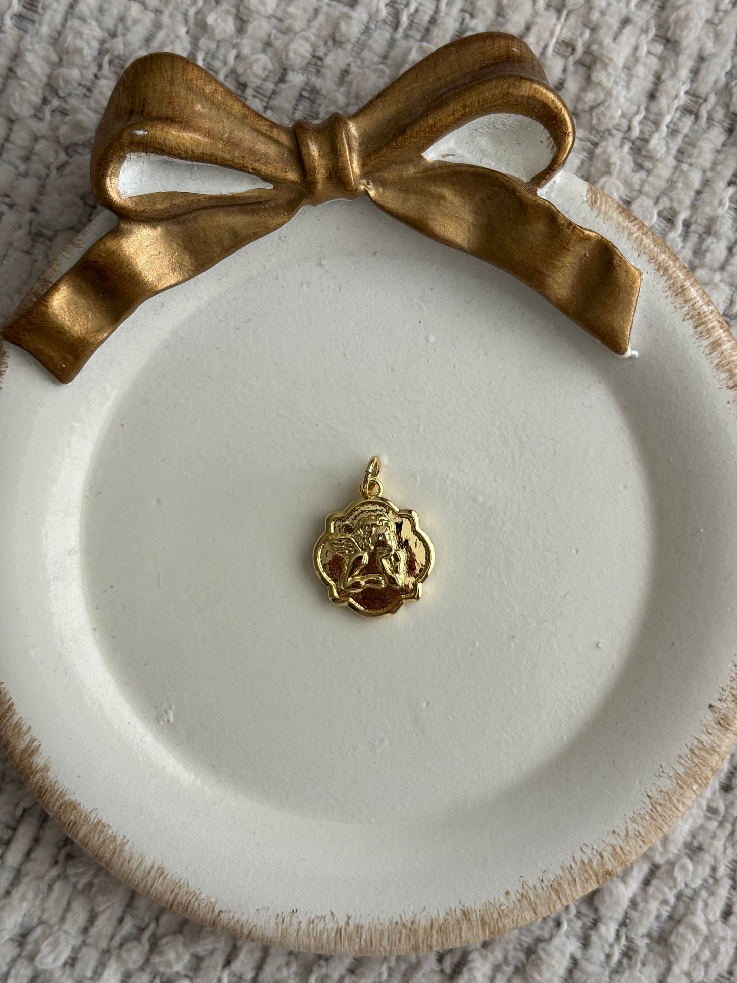 scalloped angel baby charm