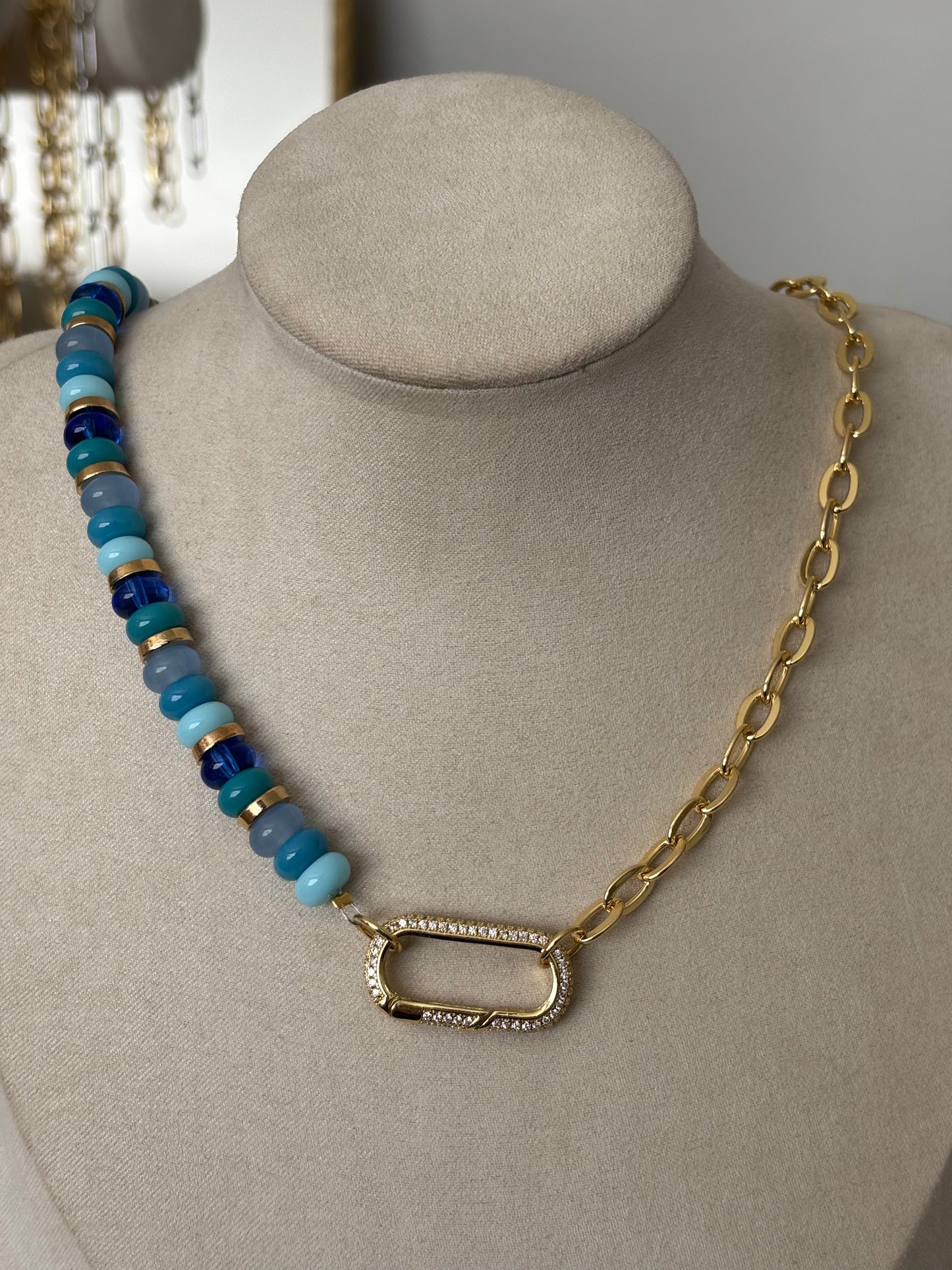 ocean blues beaded chain