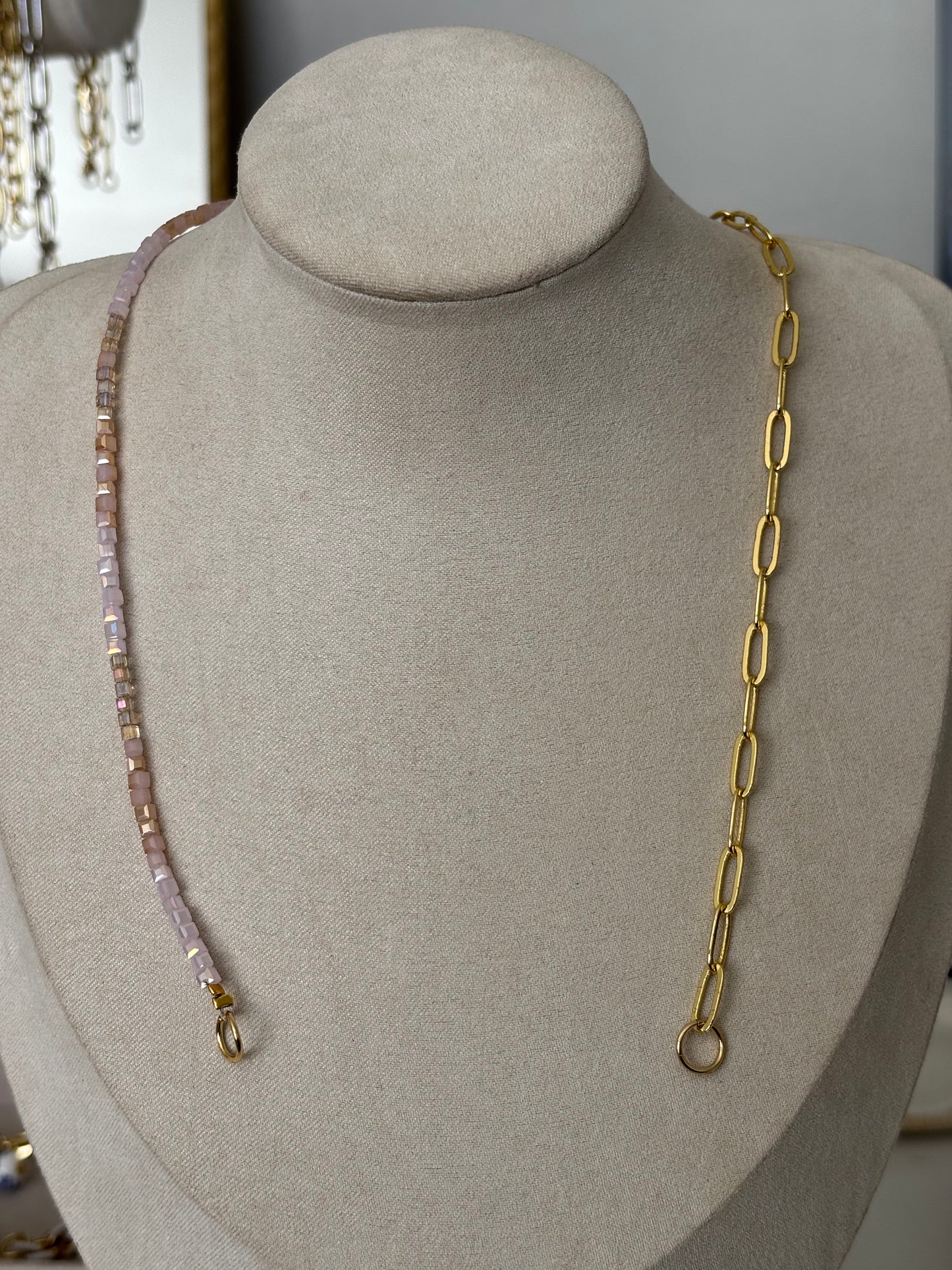 dainty pinks beaded chain