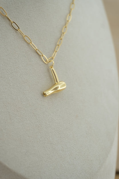 blow dryer gold charm