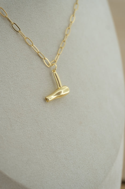 blow dryer gold charm