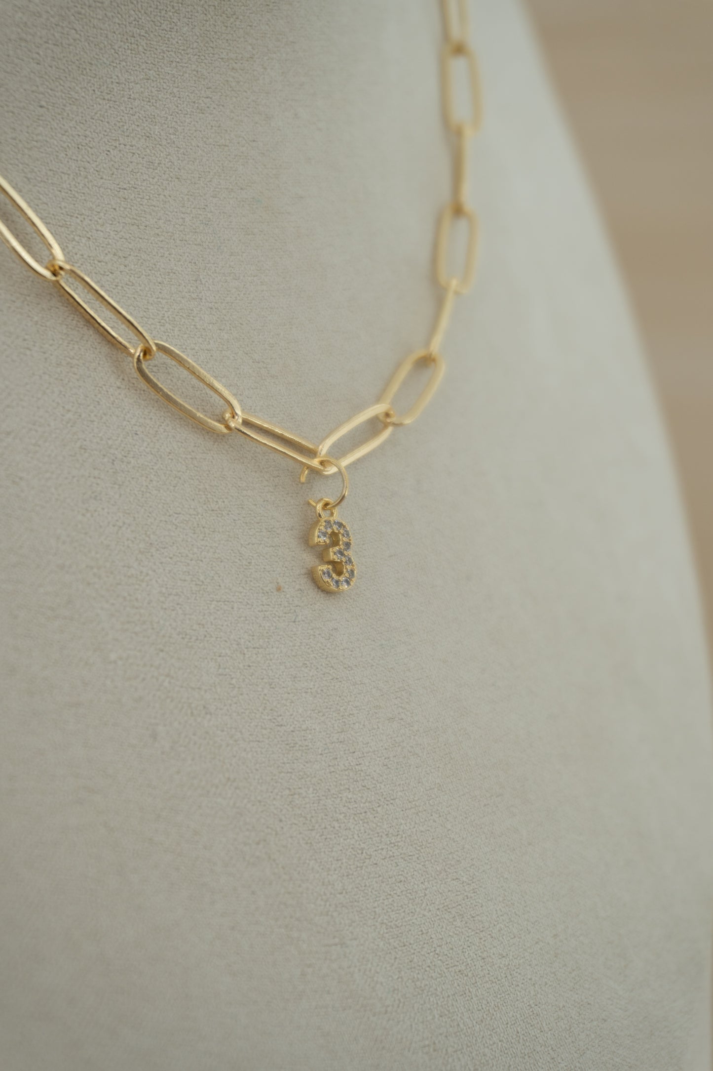 number (gold + silver) charm