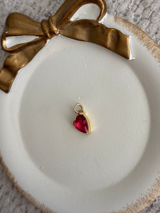 pink gem heart charm
