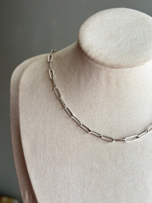 midi paperclip chain in silver