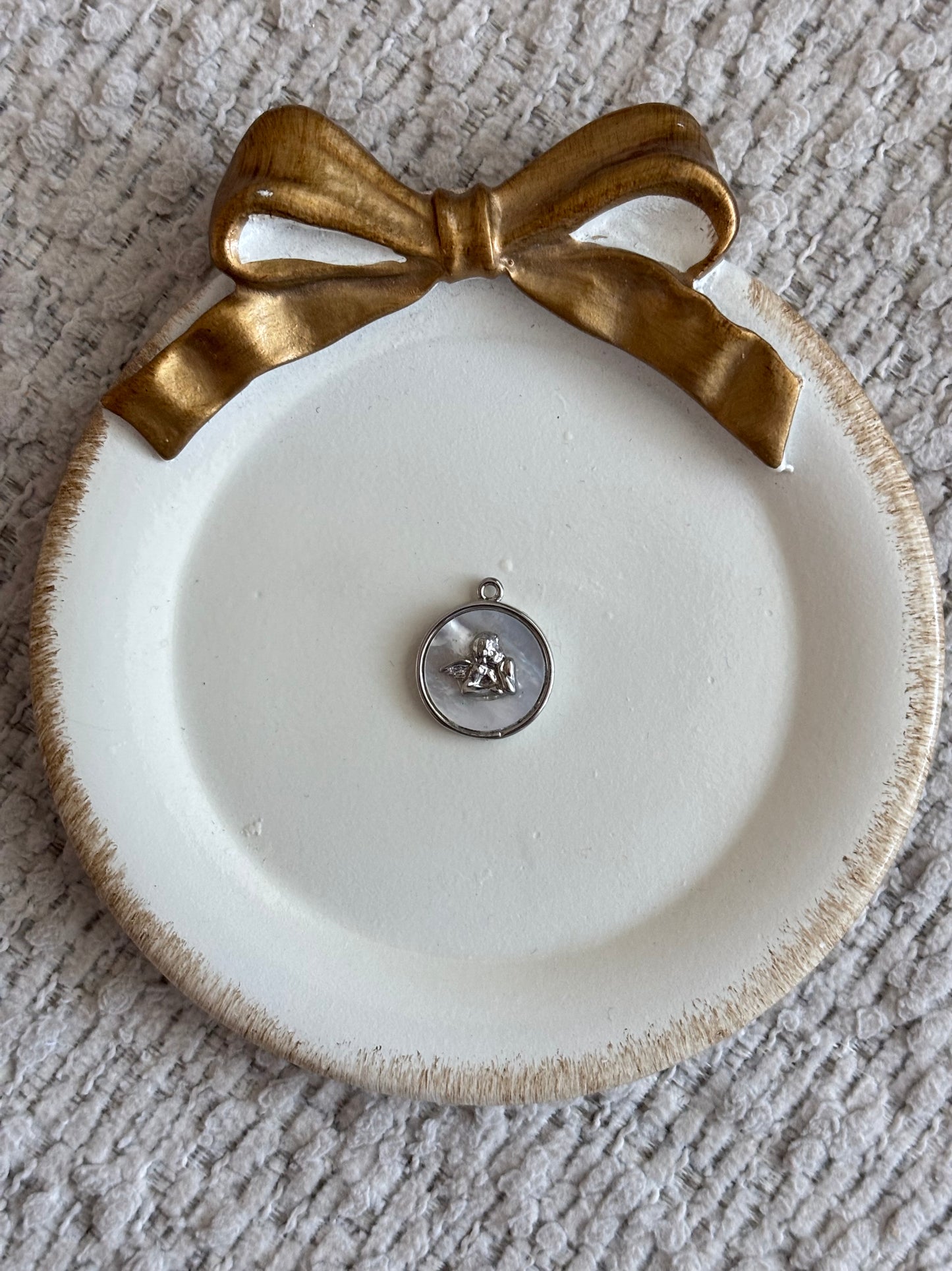 angel mother of pearl charm