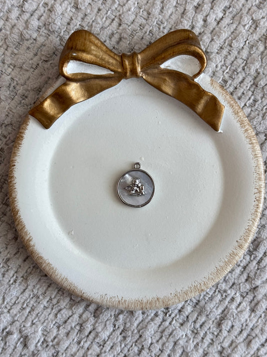 angel mother of pearl charm