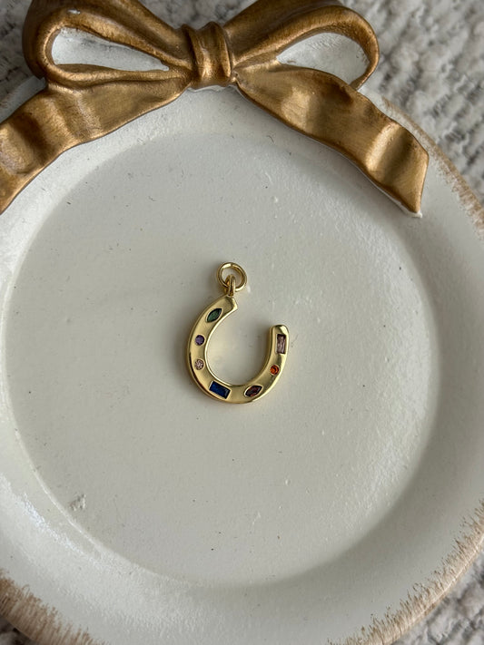 horseshoe gem charm