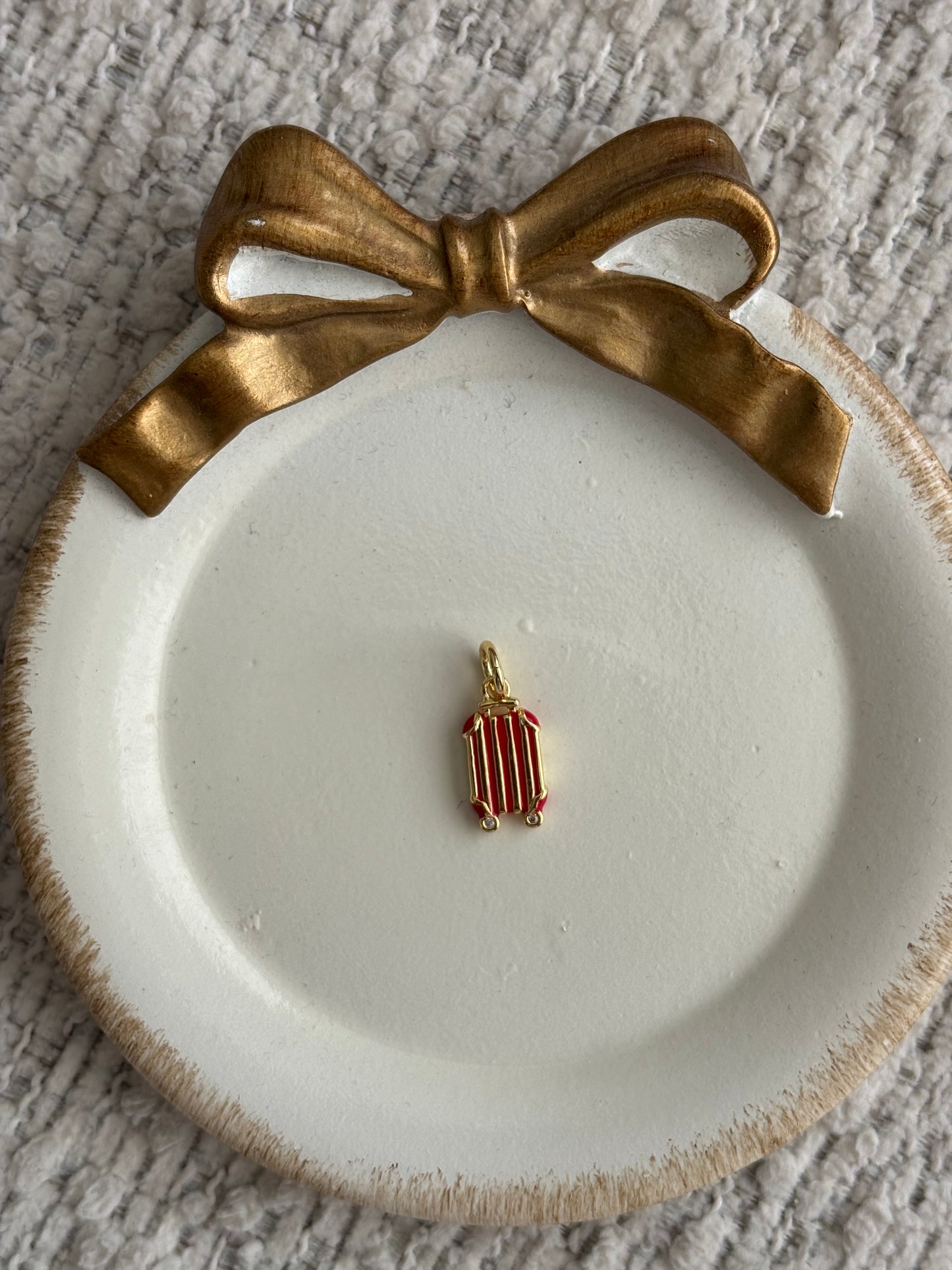 striped suitcase charm
