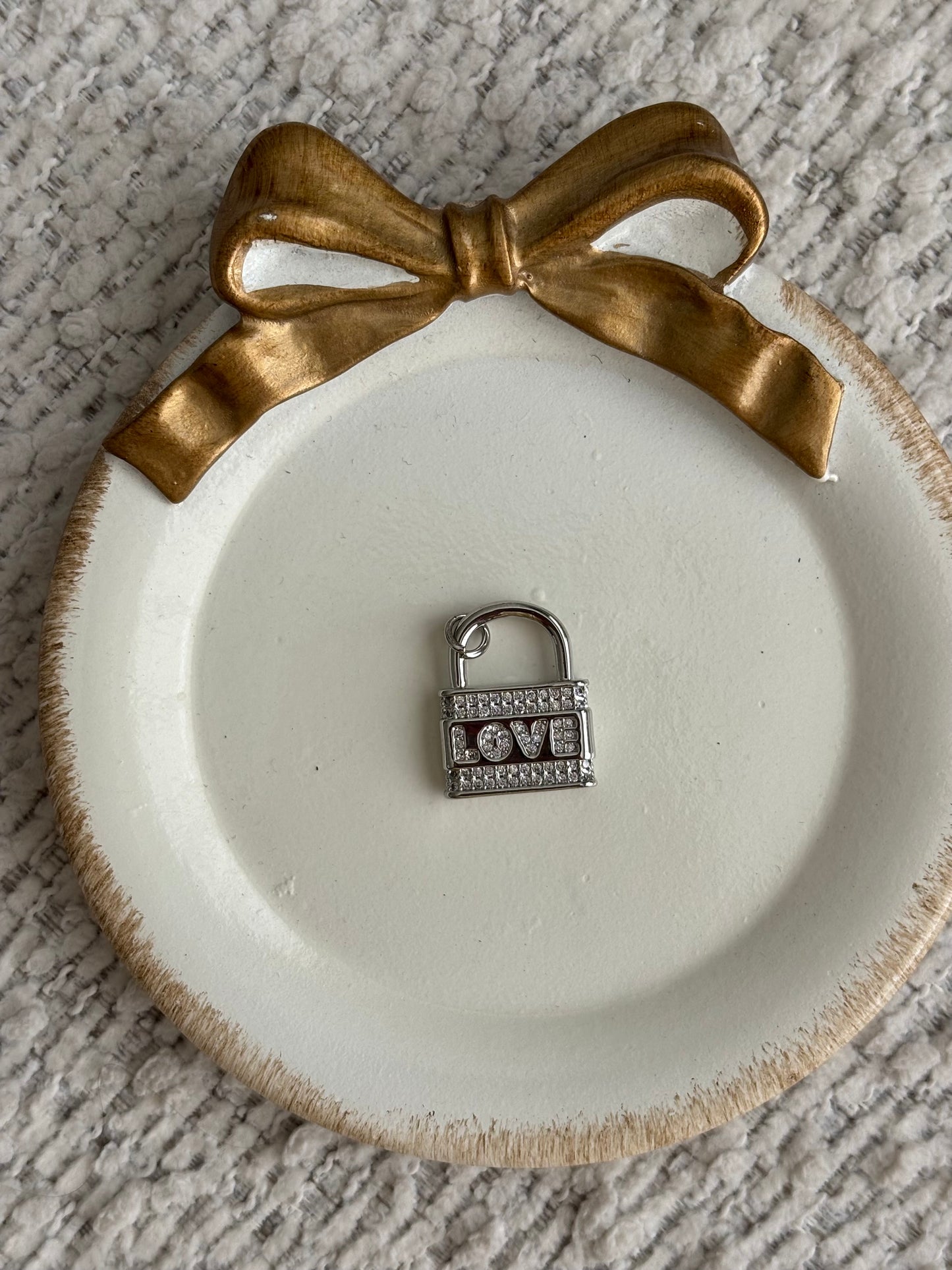 love lock silver charm