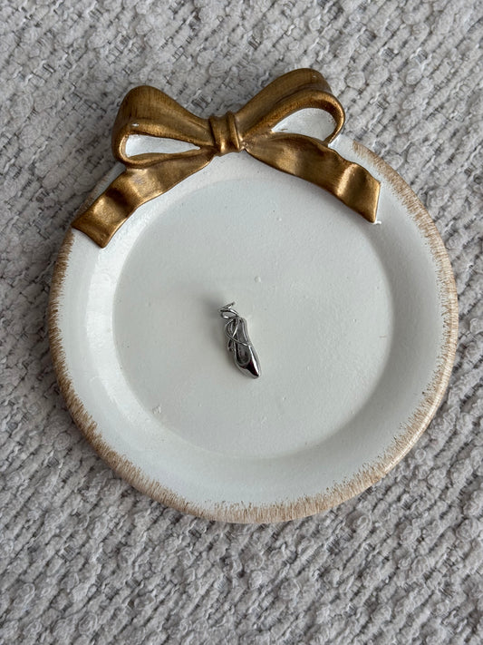 ballet wrap charm in silver