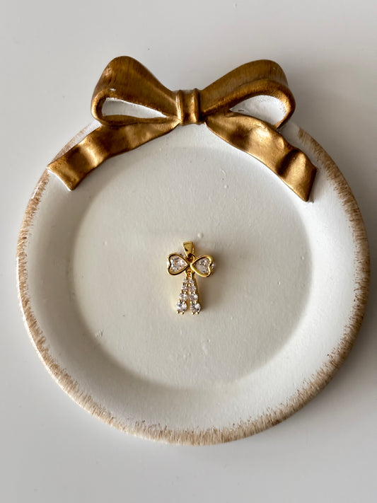 bow clear dangle charm