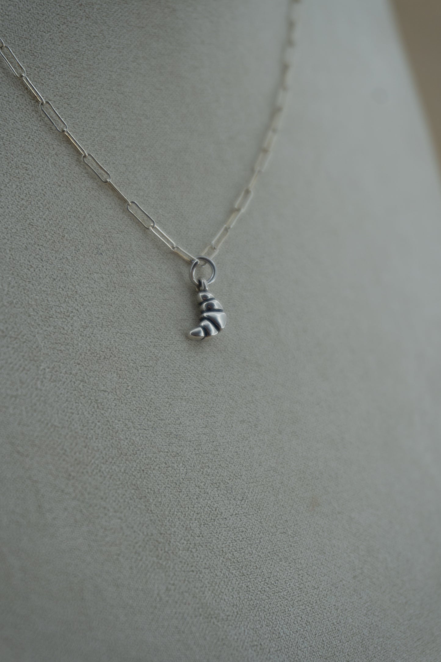 croissant silver charm