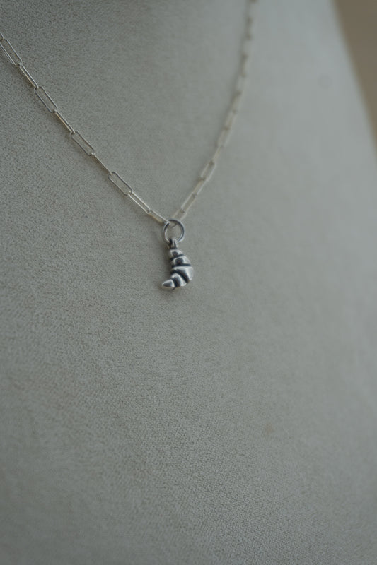 croissant silver charm