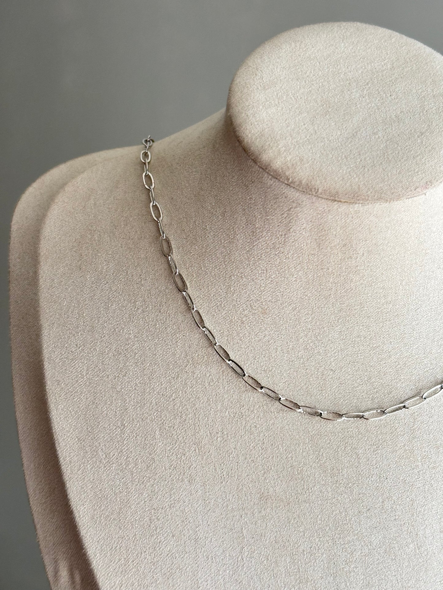 paperclip chain in silver