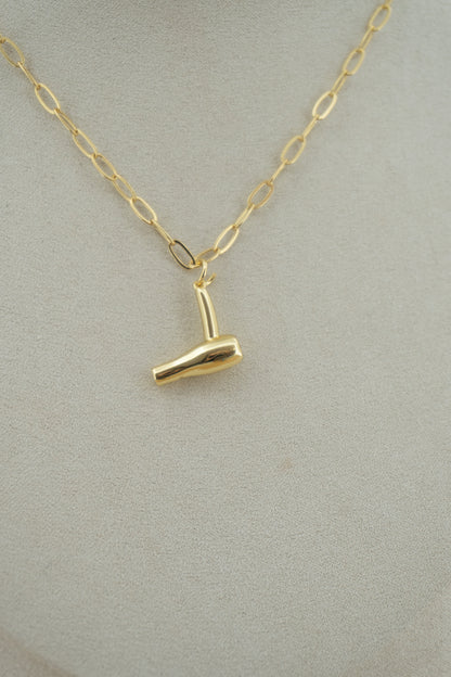 blow dryer gold charm