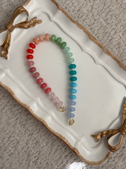 beaded bag charm - colorful