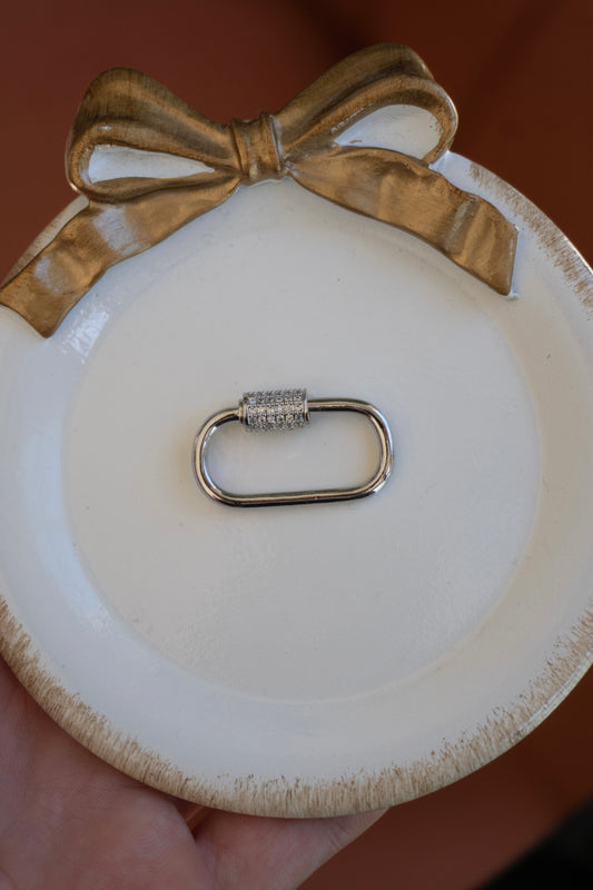 silver carabiner