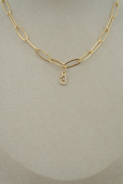 number (gold + silver) charm