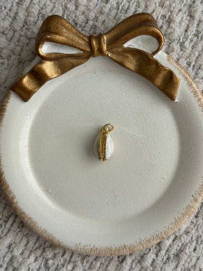 cowrie mother of pearl shell charm