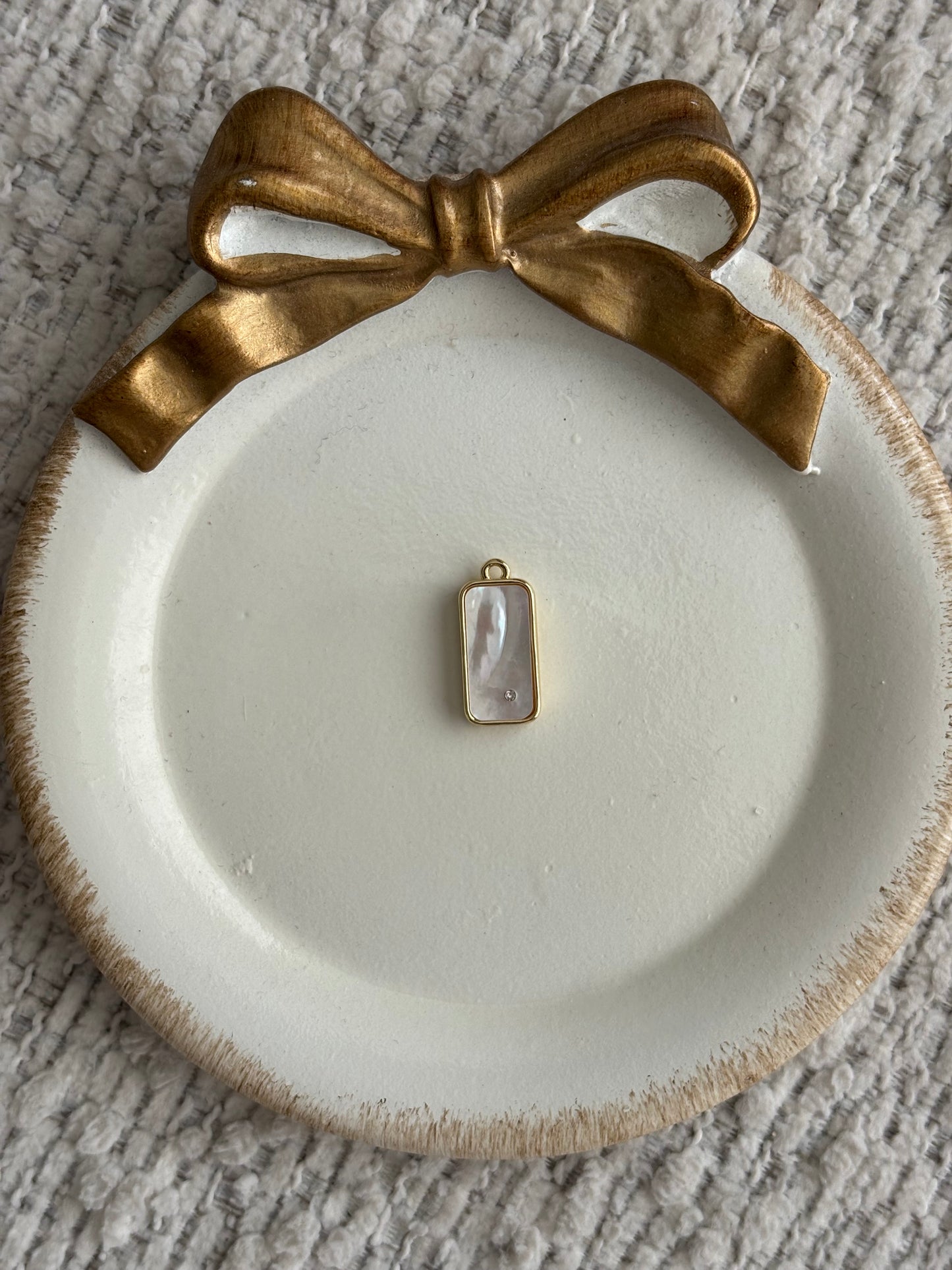 opal rectangle charm