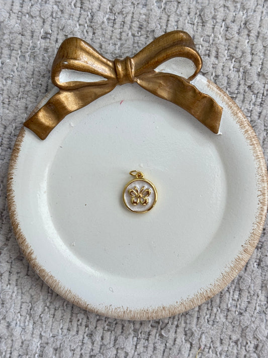 mother of pearl butterfly disc charm