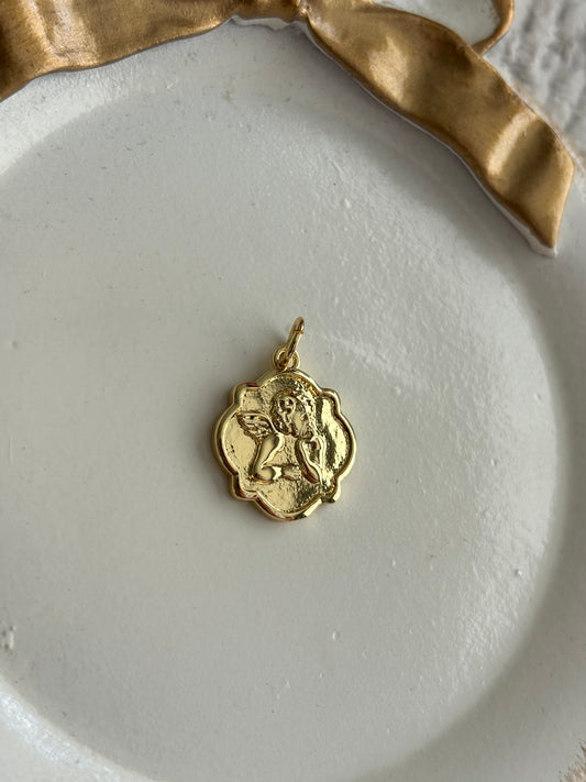scalloped angel baby charm