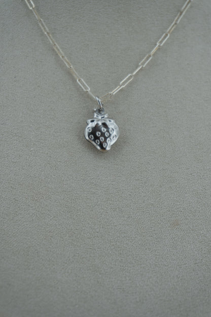 strawberry silver charm