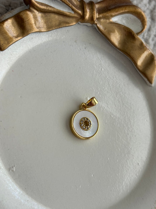 mother of pearl circle disc charm