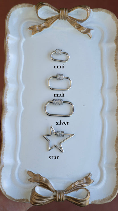 silver carabiner