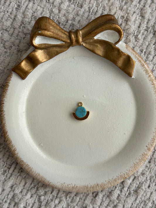 turquoise circle charm