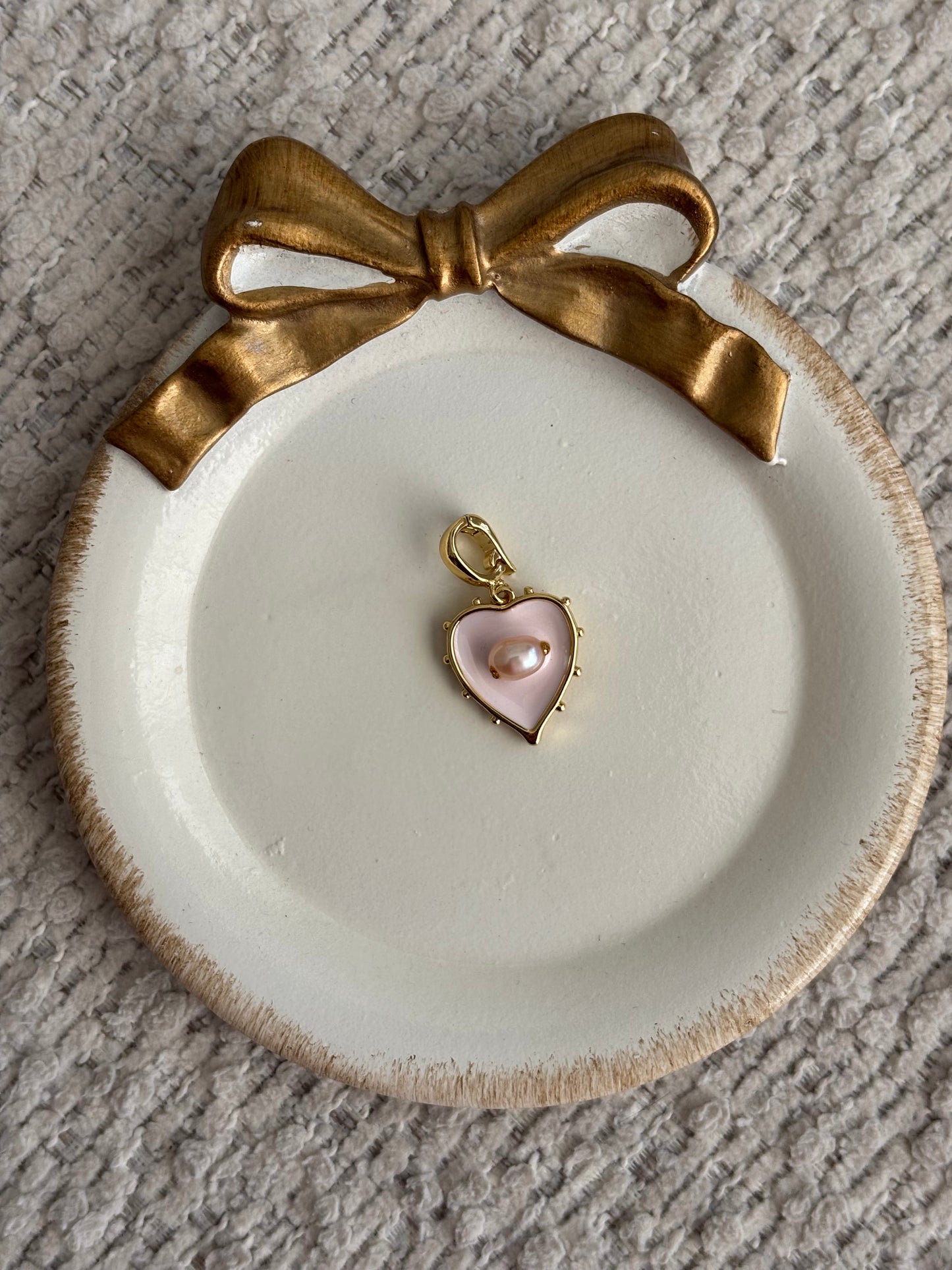 pink heart pearl charm