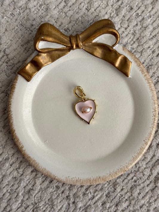 pink heart pearl charm