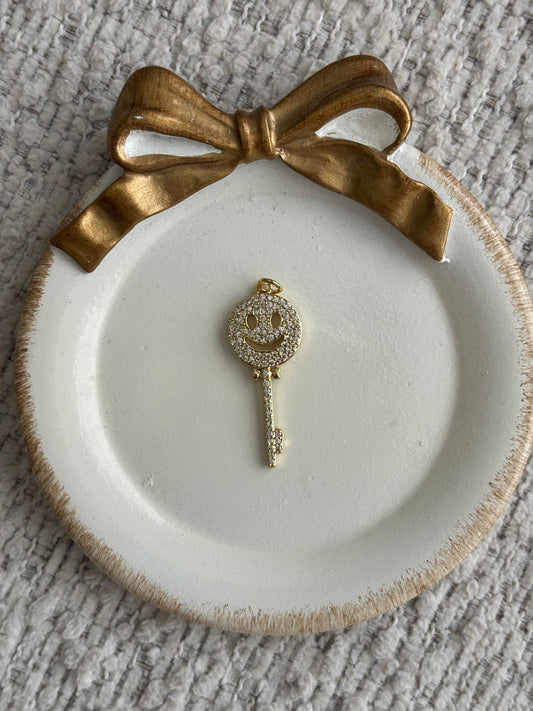smiley key charm
