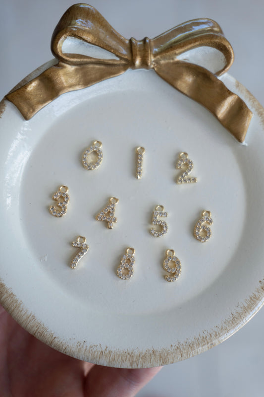 number (gold + silver) charm