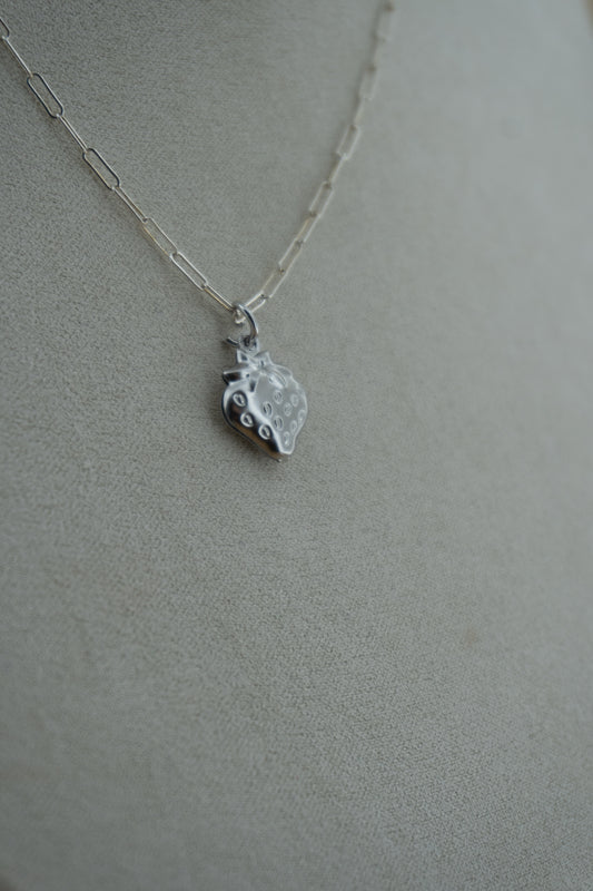 strawberry silver charm
