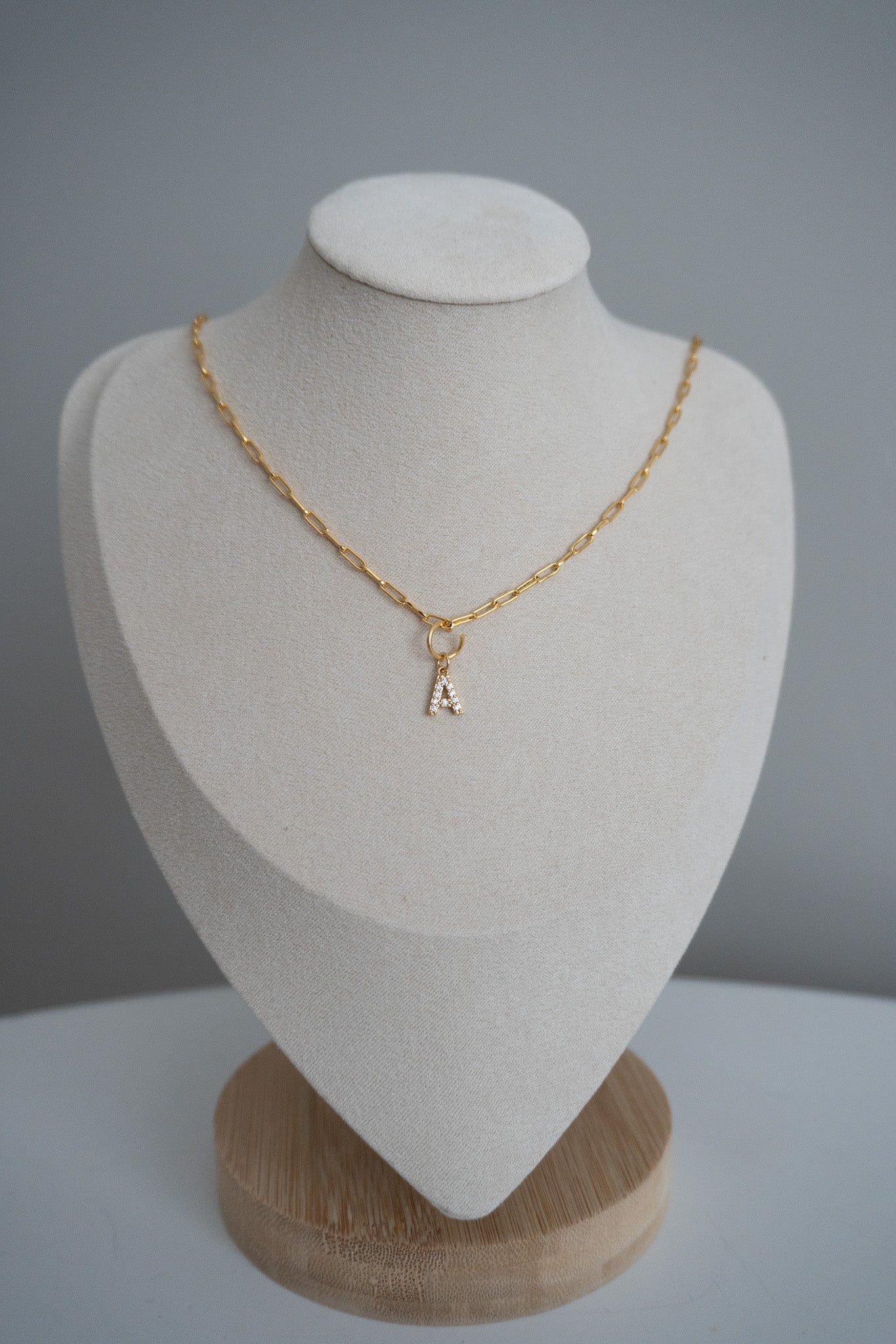 letter sparkle charm in gold