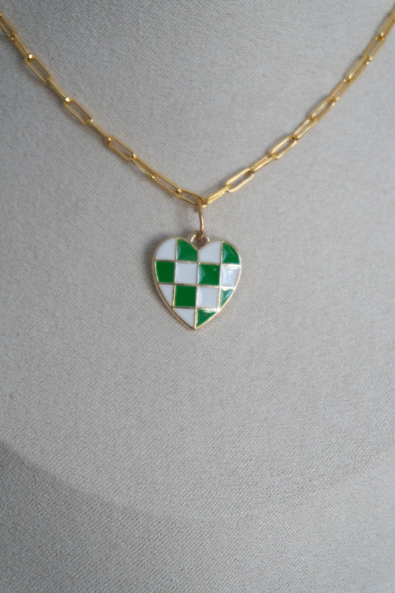 checker color heart charm