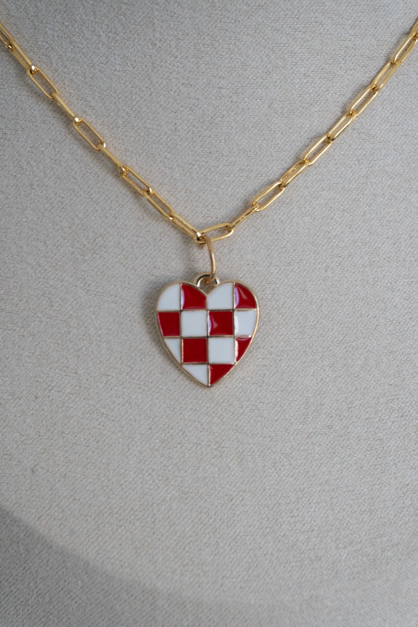 checker color heart charm