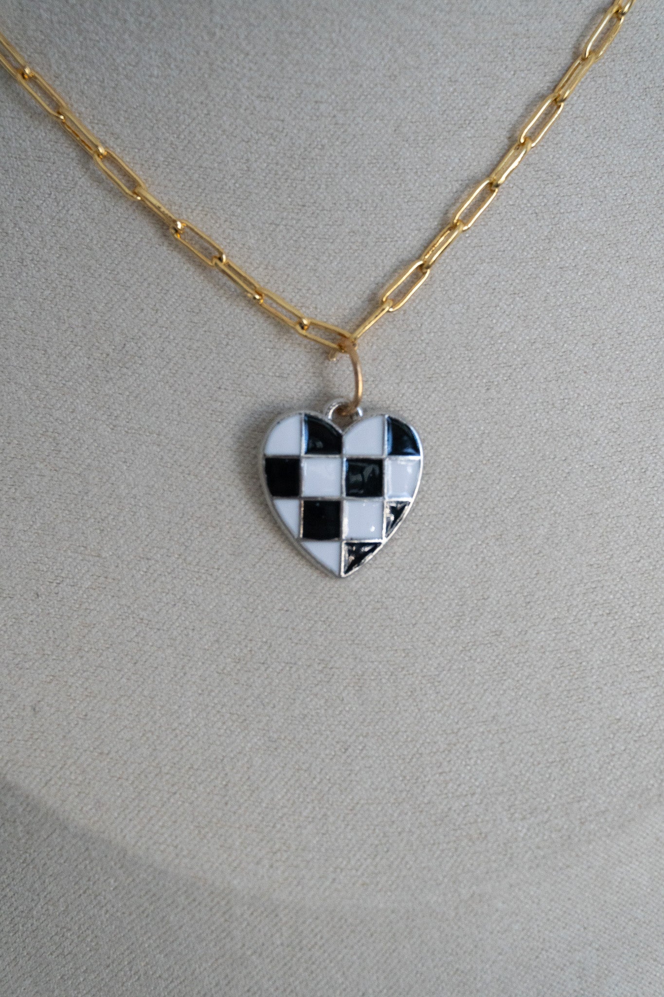 checker color heart charm