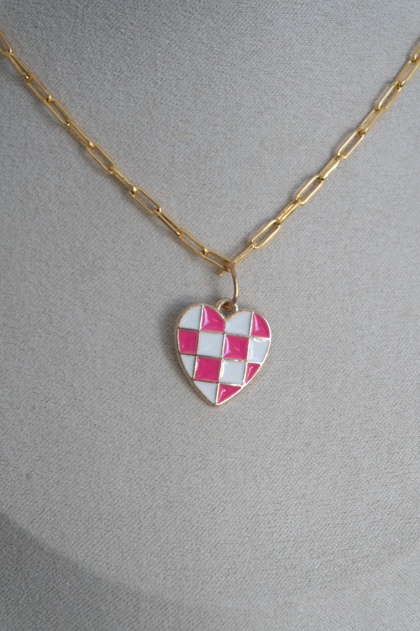 checker color heart charm