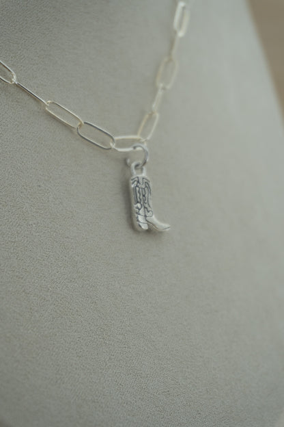 cowboy boot silver charm