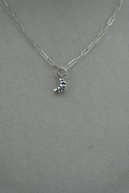 croissant silver charm