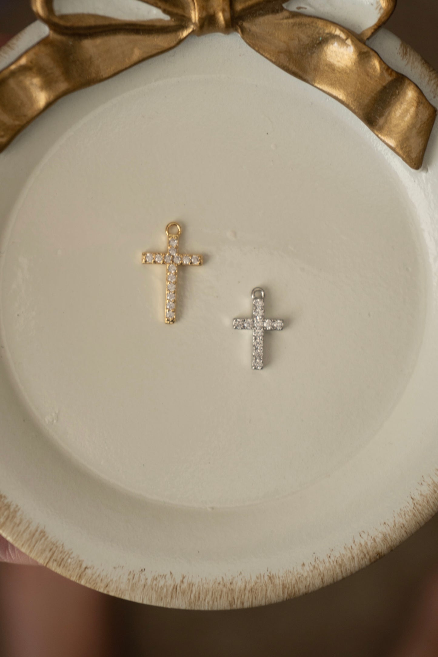 cross sparkle charm