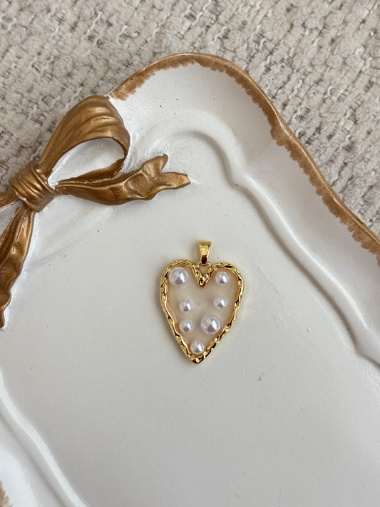 pearly heart charm