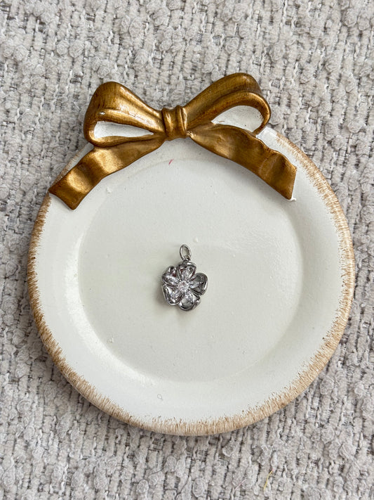 aloha flower charm in silver