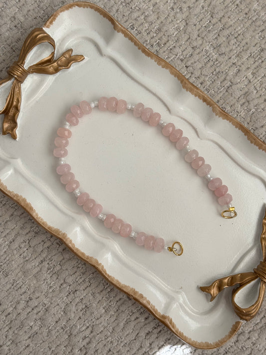beaded bag charm - pinks